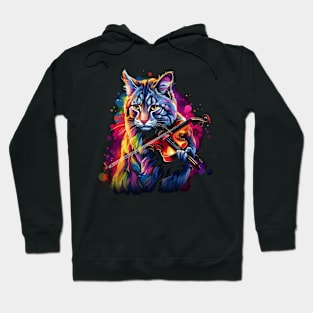 American Bobcat Playing Violin Hoodie